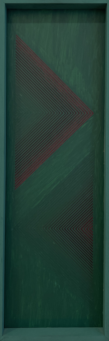 Bernhard Sandfort Zwei rote Gruppen / Dreiecke auf Grün