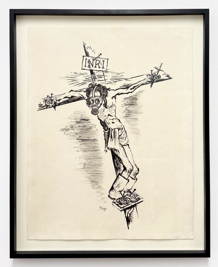 George Grosz Christus mit Gasmaske am Kreuz
