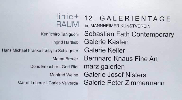 XII. Galerientage im Mannheimer Kunstverein, Ken'ichiro Taniguchi